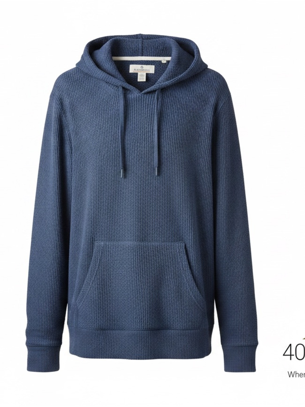 RAINFOREST Navy Waffle-Knit Hoodie
